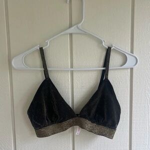 Colsie Black Bralette with Gold Accents